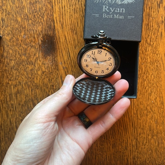 Personalized Laser Engraved Pocket Watch with Box - Picture 3 of 3